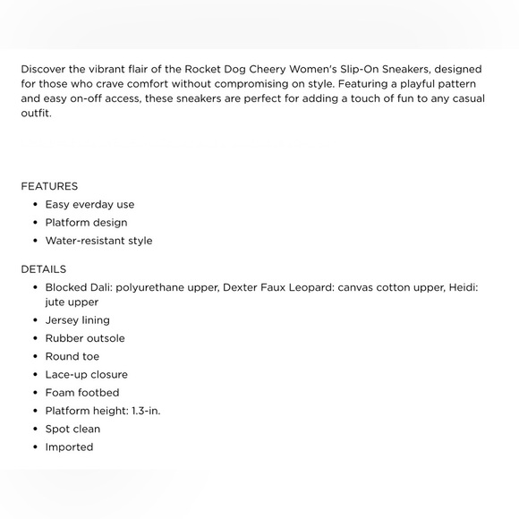 VGUC- Rocket Dog ‘Cheery’ Leopard Canvas Slip-on Platform Mule Sneakers - Picture 3 of 10